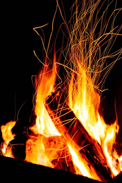 Fuego Abierto Parrilla Leña Ardiente — Foto de Stock