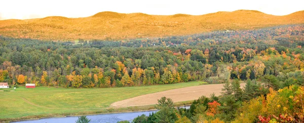 Panoramisch Uitzicht Van Landelijke Vermont Herfst Tijdig — Stockfoto