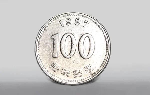 Korean 100 Won Coin Close Shot — Stock Photo, Image