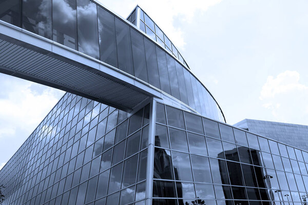 Modern glass building exterior view
