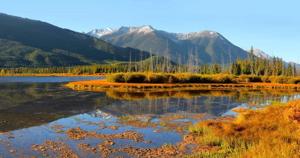 Panoramiczny Widok Vermilion Jezior Krajobraz Banff Parku Narodowym — Zdjęcie stockowe