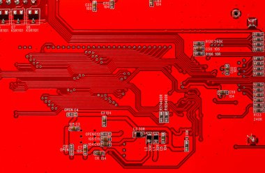 Kırmızı PCB atış kapatın