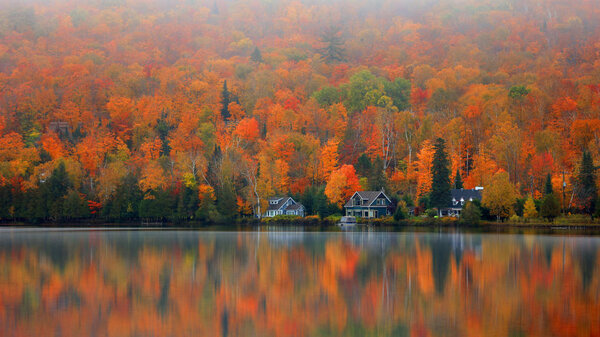 Lake Ouimet near Mont Tremblant in Quebec.