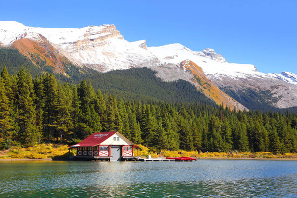 Maligne lake in Jasper national park Canada