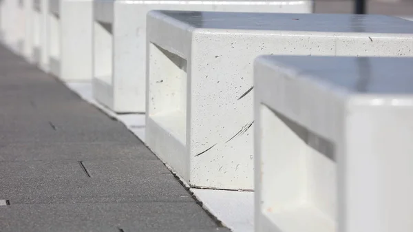 Row White Concrete Blocks — Stock Photo, Image