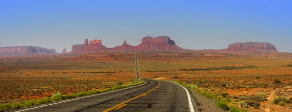 Panoramic View Highway Monument Valley — Stock Photo, Image