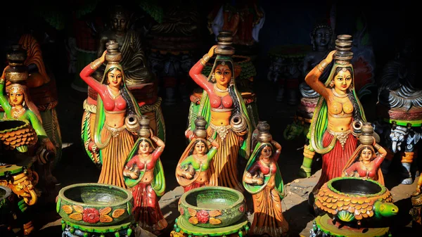 Kilden Yapılmış Güzel Renkli Hint Sanatları — Stok fotoğraf