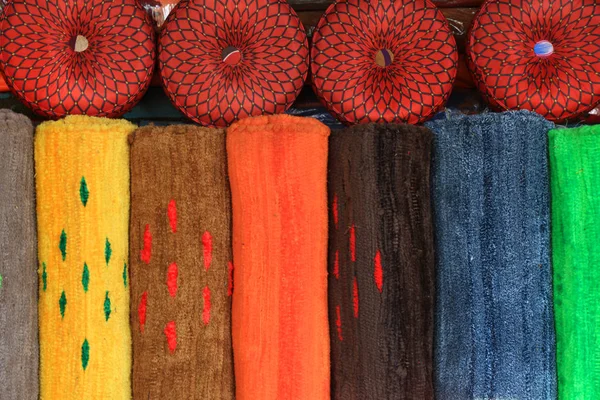 印度五颜六色的羊毛地毯 — 图库照片
