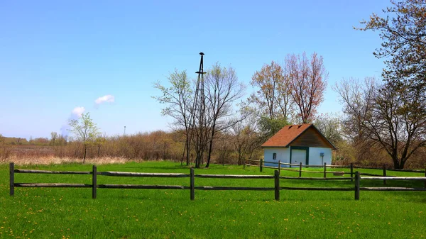 Scenic Farm Táj Ohio Vidéki Oldalon — Stock Fotó
