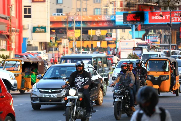 Hyderabad Índia Janeiro Tráfego Hyderabad Quarta Cidade Mais Populosa Sexta — Fotografia de Stock