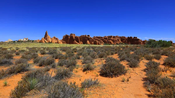 Collines Rocheuses Rouges Dans Parc National Des Arches — Photo