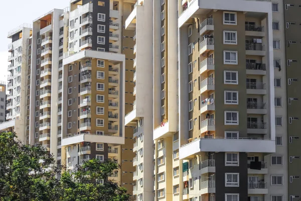 Bangalore Karnataka India Dicembre 2015 Complesso Residenziale Moderno Grattacielo Nella — Foto Stock