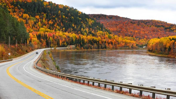 Scenic Autostrady 155 Kieruje Się Północ Prowincji Quebec — Zdjęcie stockowe