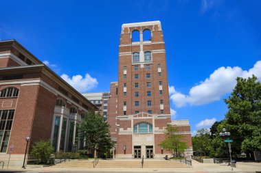 ANN ARBOR, MI - AUGUST 09,2020: University of Michigan's North Quadrangle Residential and Academic Complex is to house 450 sophomore-and-above students. clipart