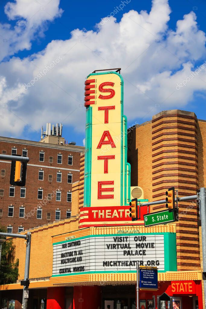 ANN ARBOR, MI 09,2020 AGOSTO Historic State Theatre es un antiguo