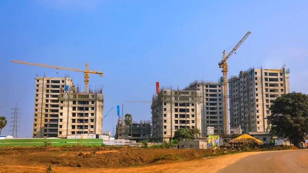 Vijayawada, INDIA - 6 Ocak 2019: Hindistan 'daki Andhra Pradesh eyaletinin yeni başkenti Vijayawada, Hindistan yakınlarındaki Amaravati' de beklemeye alındı