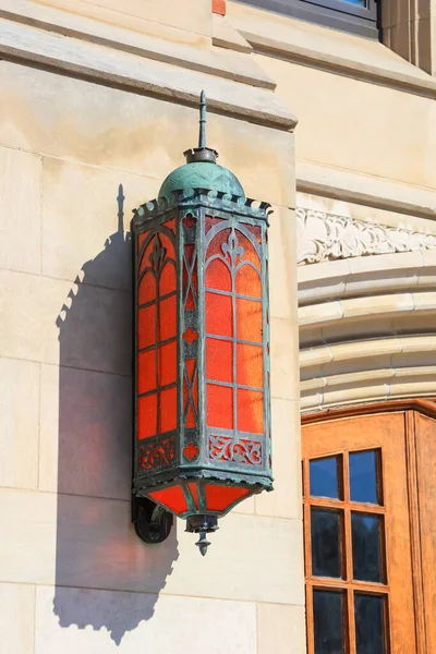 Nahaufnahme Der Traditionellen Leuchtend Orangen Lampe — Stockfoto