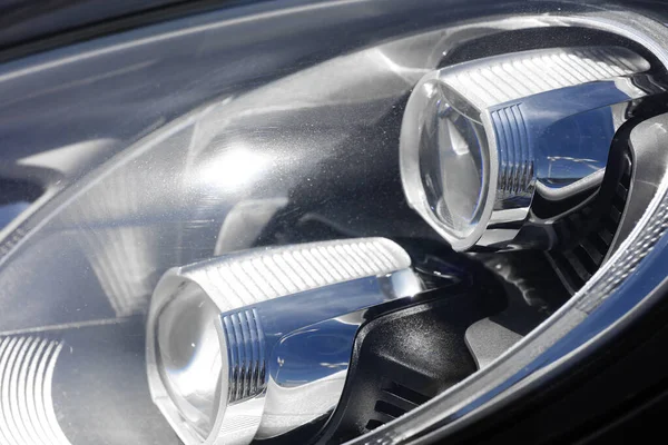 Gros Plan Sur Les Détails Lampe Frontale Voiture — Photo