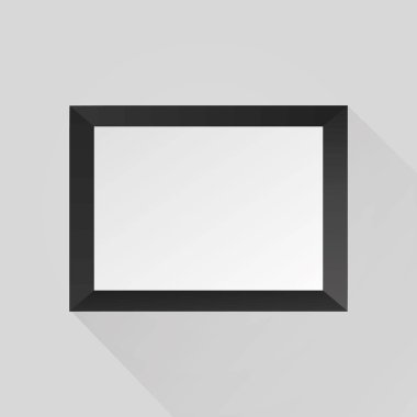 Gerçekçi siyah çerçeve. Beyaz arka planda Eps 10 illüstrasyon