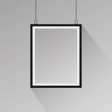 Gerçekçi siyah çerçeve. Beyaz arka planda Eps 10 illüstrasyon