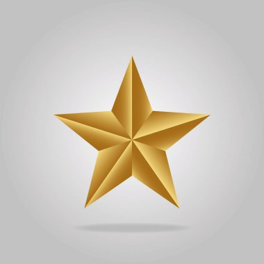 Beyaz arka plan üzerinde tek altın yıldız Parlatıcı.