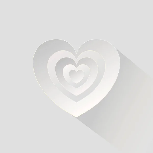 Coeur Papier Isolé Sur Fond Blanc — Image vectorielle