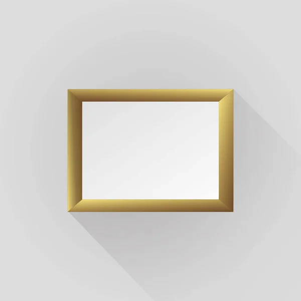 Золотая Рамка Простой Золотой Дизайн Винтажный Стиль Декоративной Границы Изолированные — стоковый вектор