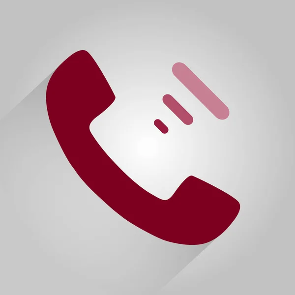 Icône Téléphone Rouge Plat Sur Fond Gris Avec Ombre Eps — Image vectorielle