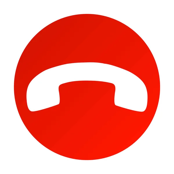 Gölge Eps Ile Gri Arka Planda Düz Kırmızı Telefon Simgesi — Stok Vektör