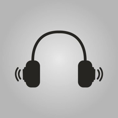 Basit tarzı izole vektör çizim simgesinde kulaklık