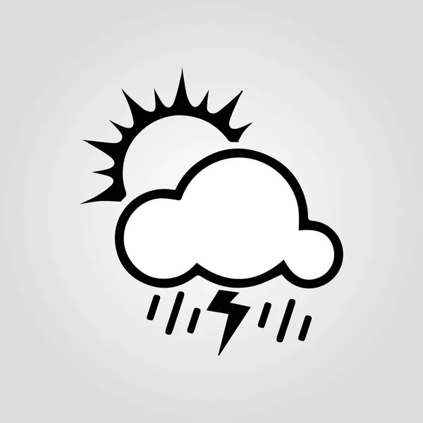 Sonne mit Regen-Symbol, Vektor bestes flaches Symbol — Stockvektor