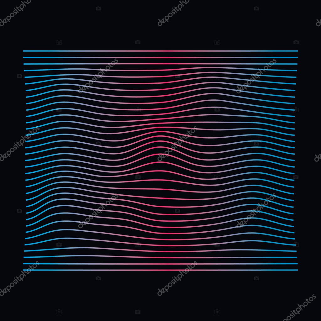 Vector image of distorted holographic pearly neon mesh. Vaporwave synthwave cyberpunk illustration.