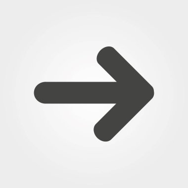 Arrow Simgesi gri arkaplanda izole edildi. Web siteniz için ok sembolü, logo, uygulama, UI. Vektör illüstrasyonu, EPS10