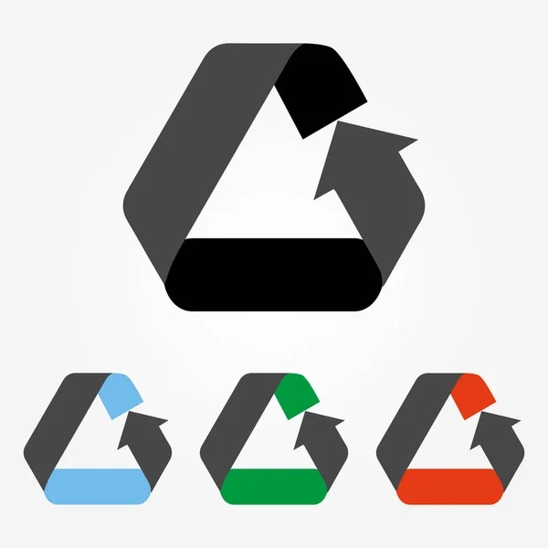 Frecce verdi riciclare eco simbolo illustrazione isolato su sfondo bianco. Segno riciclato. Ciclo riciclato icona. Simbolo dei materiali riciclati. Icona riciclata eps . — Foto Stock
