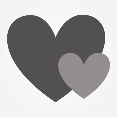 Kalp fırçası boyalı afiş. İki izole kalp.