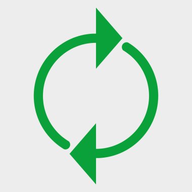 yeşil renkli vektör dairesel ok illüstrasyon