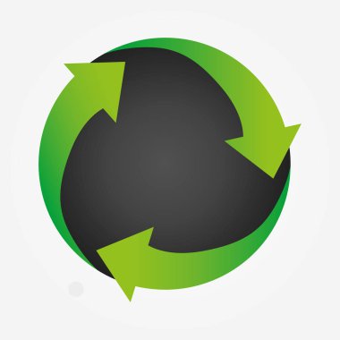 Modern yeşil iş ekonomik logosu. Uygulama yenileme simgesi. Vektör çizimi.