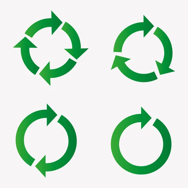 Signos e iconos. Conjunto de ecología. Reciclaje. Flechas y círculos diferentes — Vector de stock