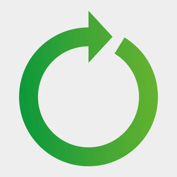 Una colorida ilustración de flecha circular vectorial verde — Vector de stock