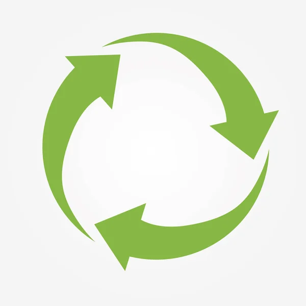 Frecce verdi riciclare eco simbolo vettoriale illustrazione isolata su sfondo bianco. Segno riciclato. Ciclo riciclato icona. Simbolo dei materiali riciclati. Icona riciclata eps . — Vettoriale Stock
