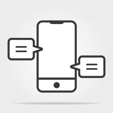 Beyaz arka planda izole trendy düz tarzı akıllı telefon simgesi. Mobil sembol vektör simgesi