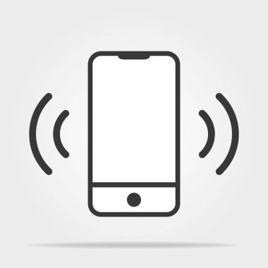 Beyaz arka planda izole trendy düz tarzı akıllı telefon simgesi. Mobil sembol vektör simgesi