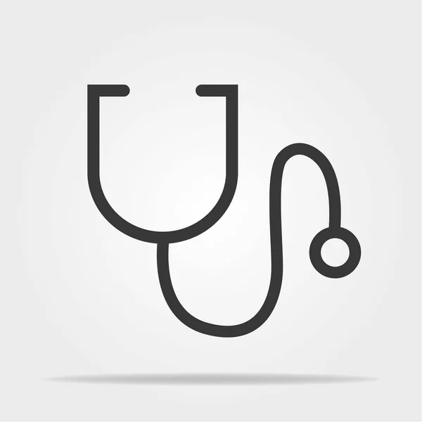 Icona dello stetoscopio - Simbolo sanitario medico Illustrazione vettoriale del glifo — Vettoriale Stock