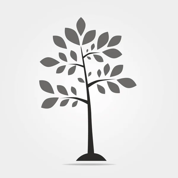 Svart vektor enkel dekorativ träd ikon isolerad på vit bakgrund — Stock vektor