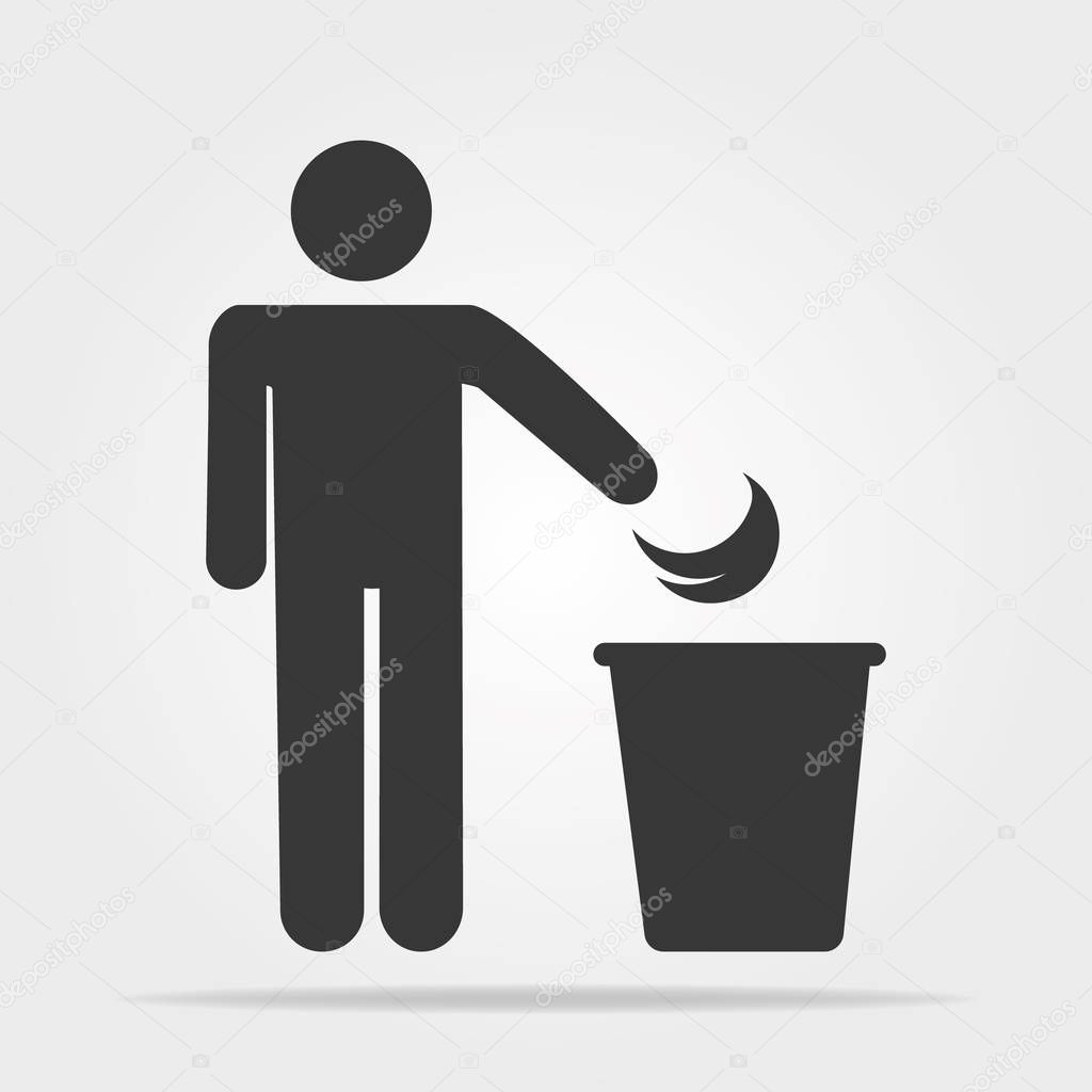 No Littering Icon. Do Not Litter, Keep Clean or No Throw Illustration As A Simple Vector Sign Trendy Symbol for Design and Websites, Presentation Media and Attention Sticker.