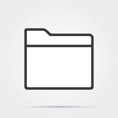 Klasör Simgesi, web sitesi tasarımınız, uygulamanız, logonuz, Ui'niz için gri arka planda izole edilmiş modaya uygun düz tarzda. Vektör illüstrasyon, Eps10.