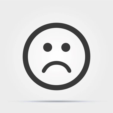 Kaşçlayan Yüz emoji çizgi simgesi. Mobil konsept ve web tasarımı için mutsuz gülen doğrusal stil işareti. Üzgün yüz ifade anahat vektör simgesi. Sembol, logo illüstrasyonu. Vektör grafikleri