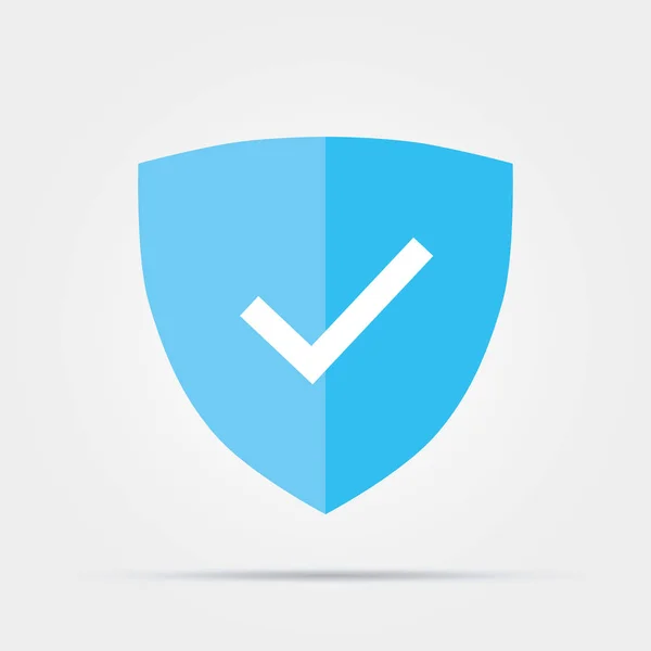 Escudo com símbolo de marca de verificação no espaço negativo. segurança, protetor, tecnologia, site, Internet, ícone de símbolo de lista de verificação —  Vetores de Stock