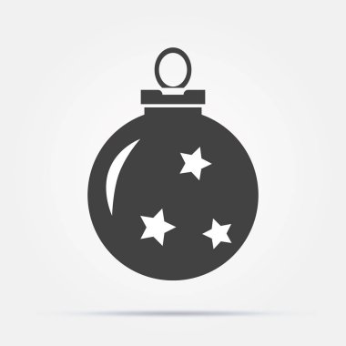 Kar tanesi simge düz vektör Noel top