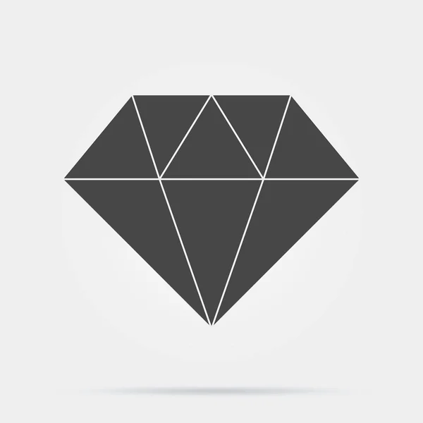Diamond Icon Vector. Símbolo simples. ilustração perfeita pictograma preto no fundo branco . — Vetor de Stock